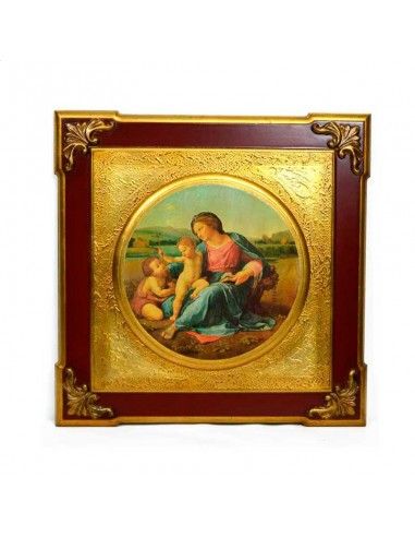 CUADRO VIRGEN LA BELLA JARDINERA 52x52