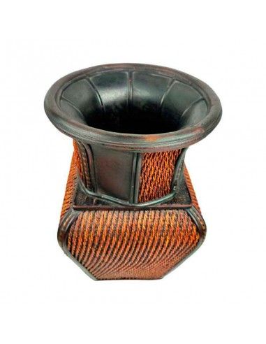 JARRON MADERA Y RATTAN 52x30