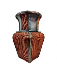 JARRON MADERA Y RATTAN 52x30