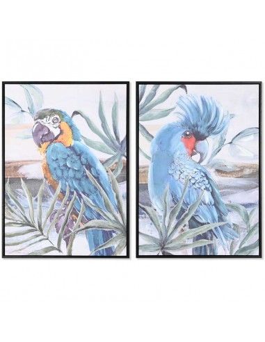 SET DE DOS CUADROS LORO Y CACATUA 70x50