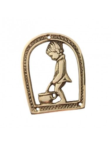 SEÑAL BAÑO NIÑO - NIÑA BRONCE 10x8