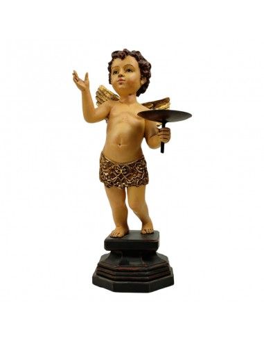 FIGURA DE ANGEL CON PORTAVELAS 29x10