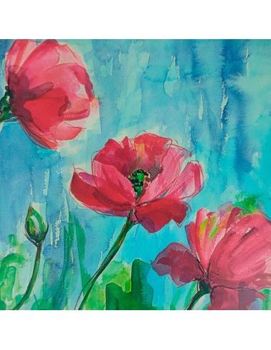 CUADRO FLOR TULIPÁN 62x62 set de dos