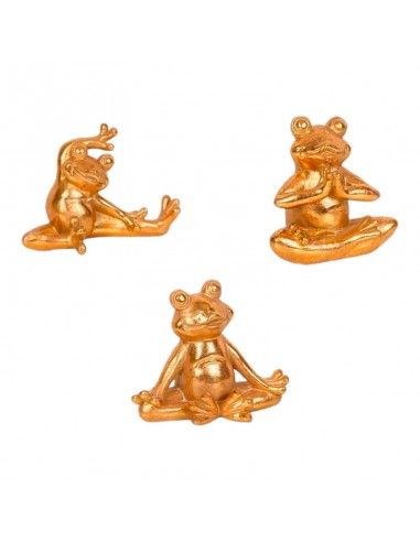 FIGURA DE RANAS DEPORTISTAS ORO 12x18