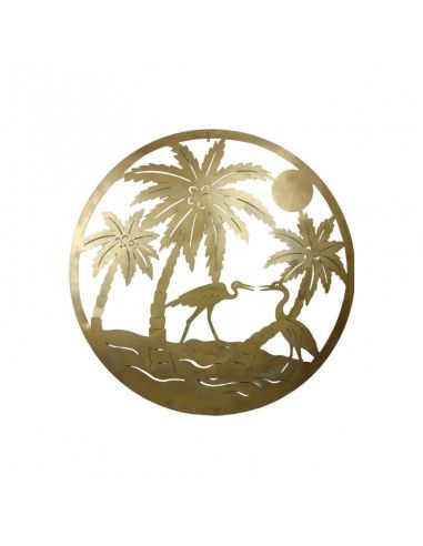 DECORATIVO PARED PALMERA Y GARZAS 98 CM