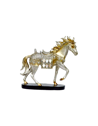 FIGURA DE CABALLO PLATA ENVEJECIDA 29x31