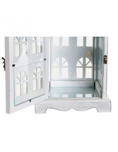 FAROL MADERA BLANCO VINTAGE Y METAL...