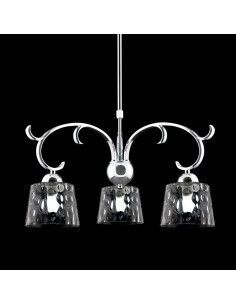 LAMPARA DE TECHO SOFIA DE TRES CROMO TULIPA DE CRISTAL 2