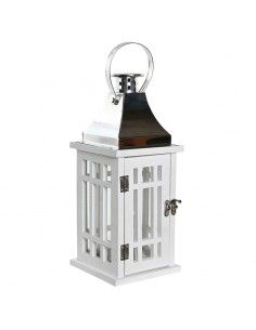 FAROL METAL- MADERA BLANCO...