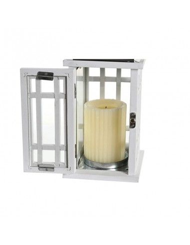 FAROL METAL- MADERA BLANCO VINTAGE...