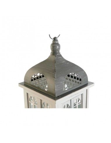 FAROL MADERA BLANCO Y METAL VINTAGE...