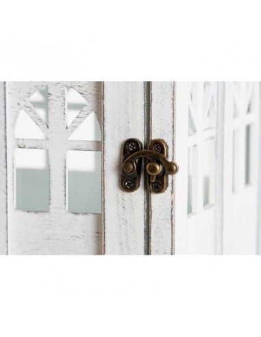 FAROL MADERA BLANCO Y METAL VINTAGE...