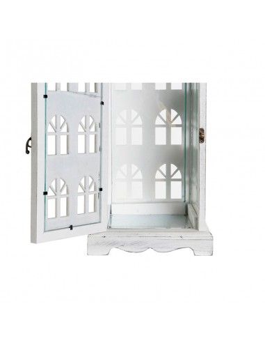FAROL MADERA BLANCO Y METAL VINTAGE...