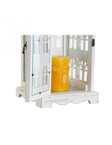 FAROL MADERA BLANCO Y METAL VINTAGE...