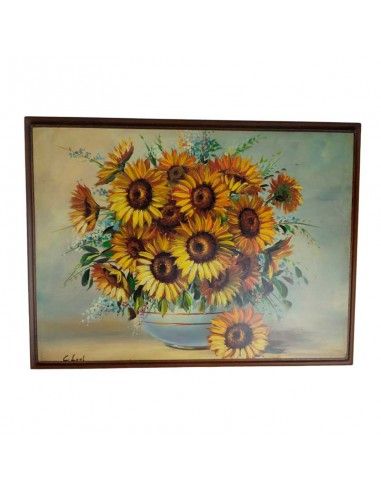 CUADRO JARRÓN CON GIRASOLES 30x40 set...