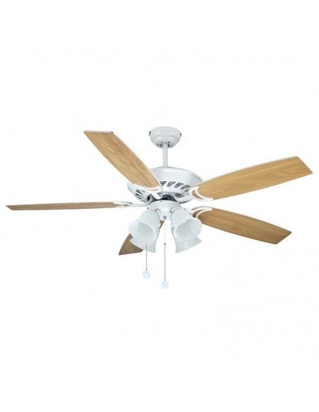 VENTILADOR DE TECHO ACERO CINCO ASPAS BLANCO-HAYA