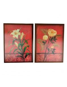 CUADRO FLORES 40x30 set de dos