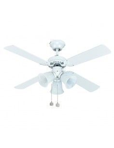 VENTILADOR DE TECHO ACERO CUATRO ASPAS BLANCO-MULTICOLOR 2