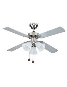 VENTILADOR DE TECHO ACERO CUATRO ASPAS HAYA-GRIS
