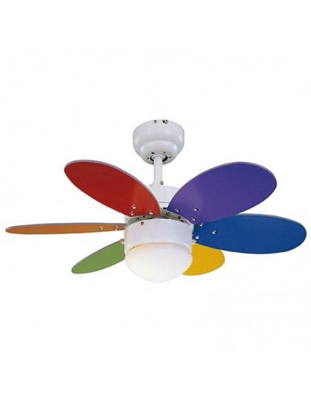 VENTILADOR DE TECHO METAL SEIS ASPAS MULTICOLOR