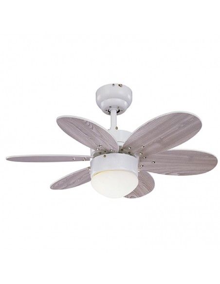 VENTILADOR DE TECHO METAL SEIS ASPAS BLANCO-HAYA