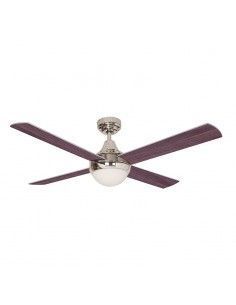 VENTILADOR DE TECHO ACERO CROMO CUATRO ASPAS GRIS-WENGUE