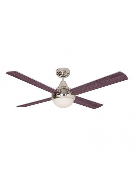 VENTILADOR DE TECHO ACERO CROMO CUATRO ASPAS GRIS-WENGUE