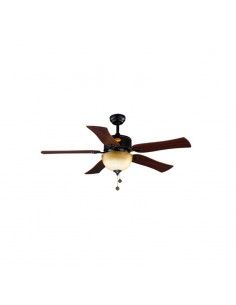 VENTILADOR DE TECHO CINCO ASPAS NEGRO-CEREZO