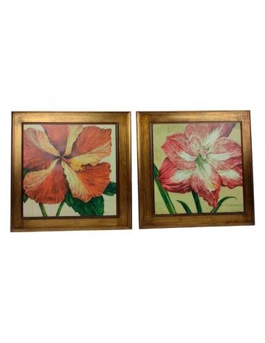 CUADRO FLOR 36x36 set de dos