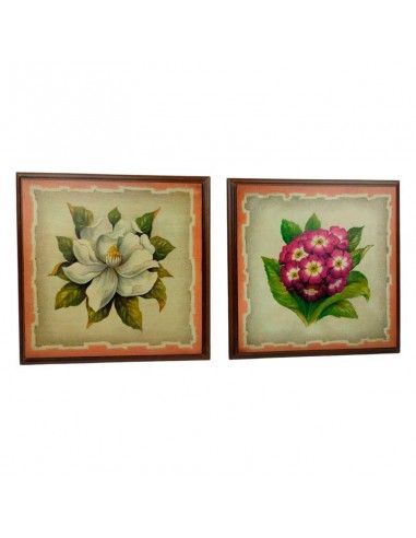 CUADRO FLOR 32x32 set de dos