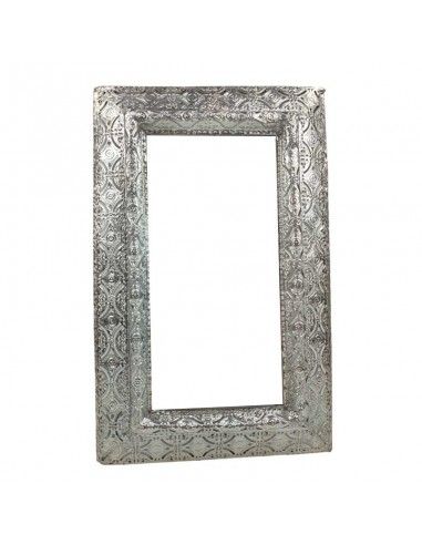 ESPEJO METAL CALADO PLATA 49x31