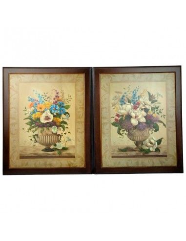 CUADRO JARRON CON FLORES 58x48 set de...