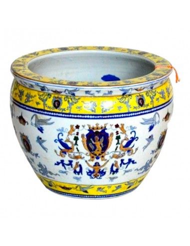 CUBREMACETA DE PORCELANA ANTIGUO 24x31