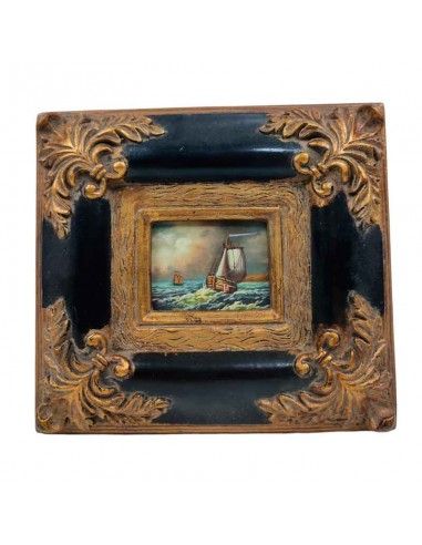 CUADRO PAISAJE BARCO 21x24
