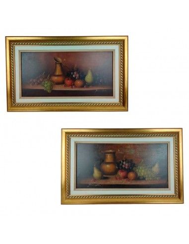 PAREJA DE CUADROS BODEGON FRUTA 49x80