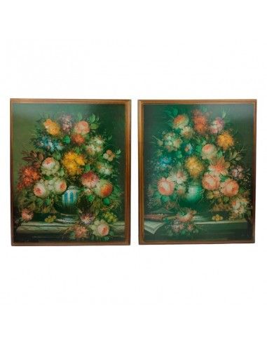CUADRO JARRON CON FLORES 40x33 set de...
