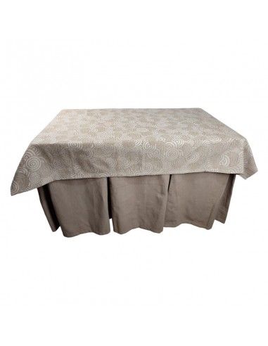 ROPA MESA CAMILLA CIRCULOS BEIGE 120x70
