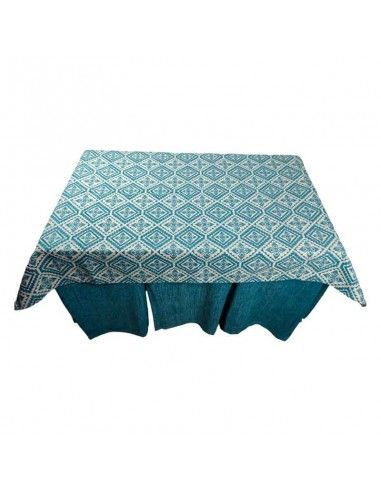 ROPA MESA CAMILLA AZUL ROMBOS 120x70