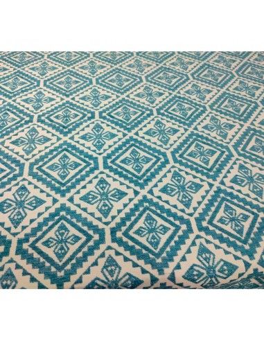 ROPA MESA CAMILLA AZUL ROMBOS 120x70