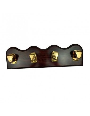 PERCHA DE PARED MADERA-BRONCE 18x61