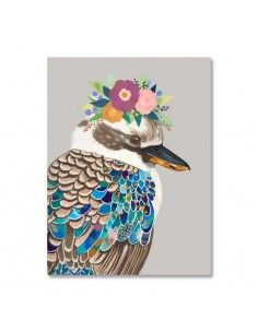 CUADRO PAJARO MULTICOLOR 80x60