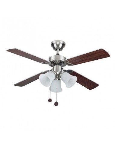 VENTILADOR DE TECHO ACERO CUATRO ASPAS HAYA-GRIS