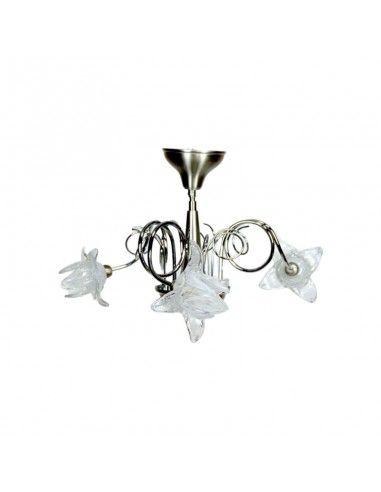 LAMPARA DE TECHO TRES LUCES TULIPAS FLOR
