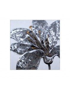 CUADRO FLOR ALUMINIO-DORADO