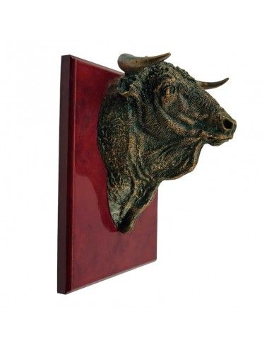 CABEZA DE TORO SOBRE MADERA 17x13