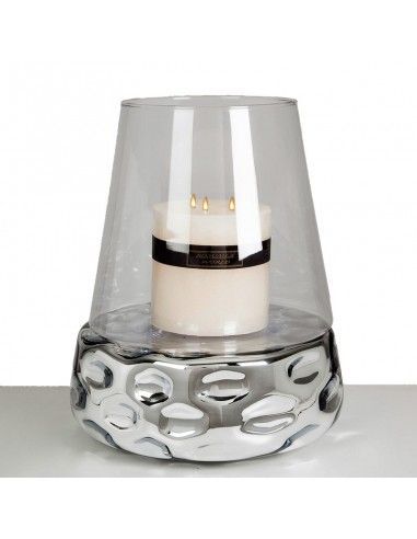 PORTAVELON DE CERAMICA PLATEADO-VIDRIO