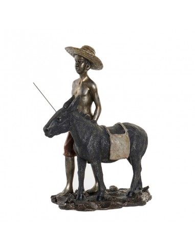 FIGURA HOMBRE CAMPESINO CON BURRO 31x25