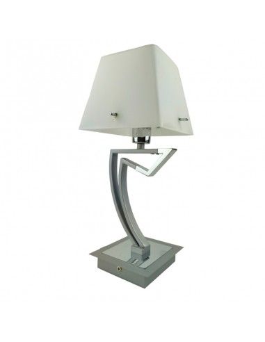 LAMPARA DE SOBREMESA ACERO-VIDRIO 38x14