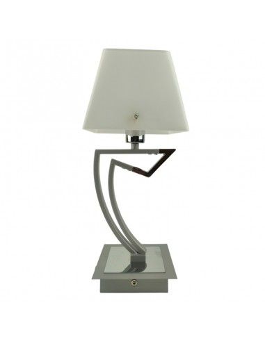 LAMPARA DE SOBREMESA ACERO-VIDRIO 38x14