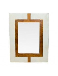 ESPEJO MADERA BLANCO-DORADO...